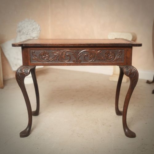 18th Century Writing Table Irish Carved Oak