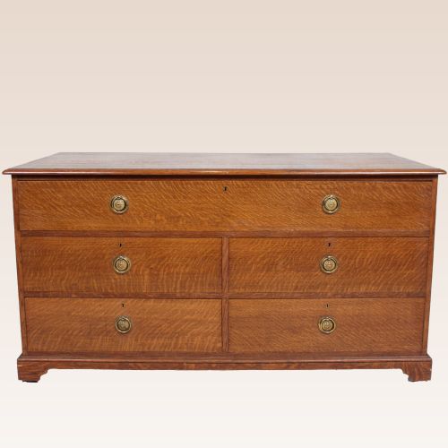 Oak Chest of Drawers Double Long Bay