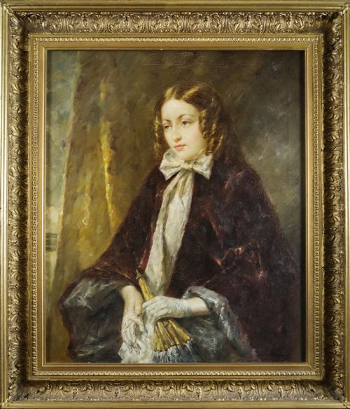 20th Century Portrait of a Lady, Signed D. Adams. Oil on Canvas.