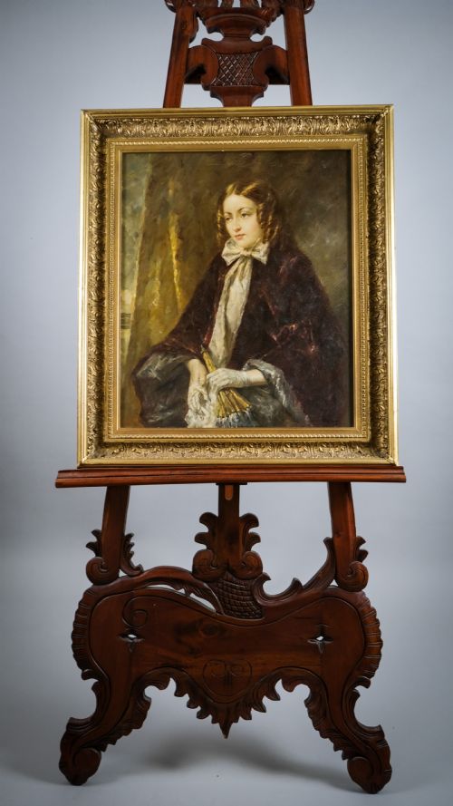 fig 1. 20th Century Portrait Of A Lady, Signed D. Adams. Oil On Canvas.