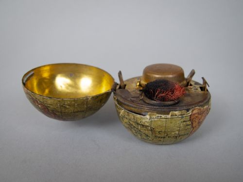 fig 1. Victorian Terrestrial Globe Travel Inkwell, c.1900.