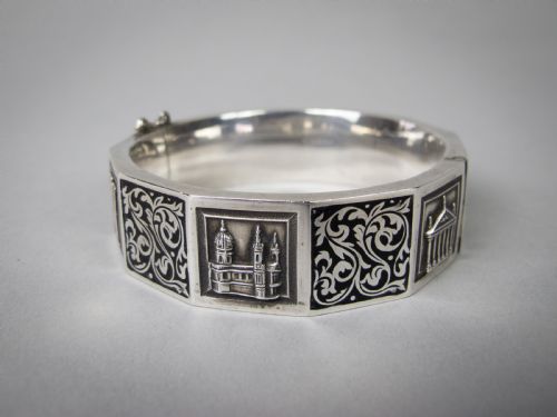 Art Deco Silver and Enamel Topazio Bracelet, C.1938.