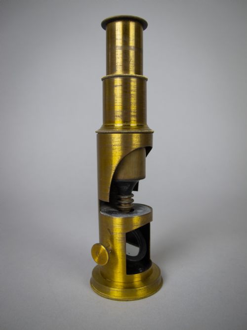 fig 2. French Brass Field Microscope With Original Box & Slides, c.1880-90.