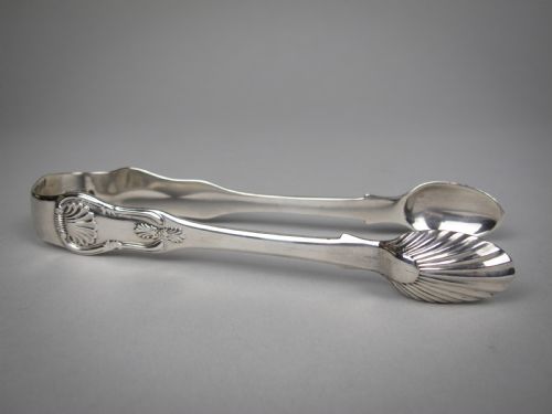 Large Sterling Silver Sugar Tongs. James & William Marshall, Edinburgh, 1840.