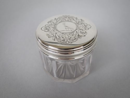 Sterling Silver Vanity Pot by Thomas Johnson, London, 1855.
