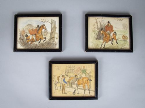 Charles Edmund Brock (1870-1938), 3 X Original Ink & Watercolour Hunting Illustrations