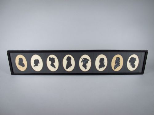 Collection of Eight 19th Century Painted Silhouettes; Including Robert Burns, Shelley & Marie Antoinette.