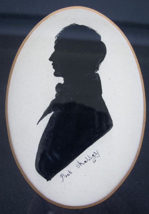 fig 1. Collection Of Eight 19th Century Painted Silhouettes; Including Robert Burns, Shelley & Marie Antoinette.