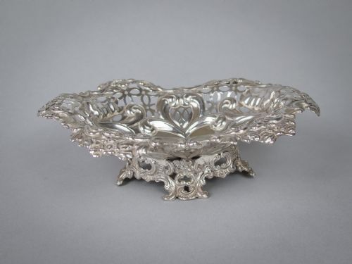 Sterling Silver Bon Bon Dish by Charles Boyton & Sons, London, 1893.