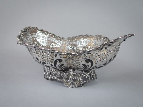 Sterling Silver Bon Bon Basket by James Dixon & Sons, Sheffield, 1893.