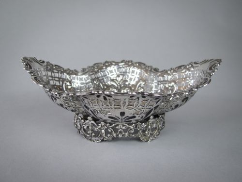 fig 1. Sterling Silver Bon Bon Basket by James Dixon & Sons, Sheffield, 1893.