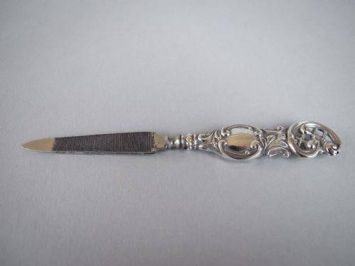 Sterling Silver Nail File by Henry Matthews, Birmingham, 1899.