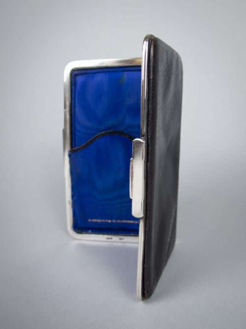 fig 1. Victorian Sterling Silver & Leather Wallet by George Henry James & A. Webster & Co Piccadilly, London, 1890.