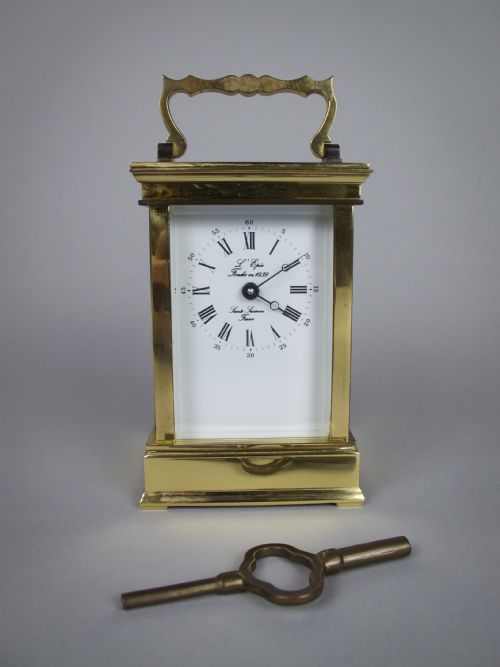 20th Century L'epee French Brass Carriage Clock with 8 Day Movement.
