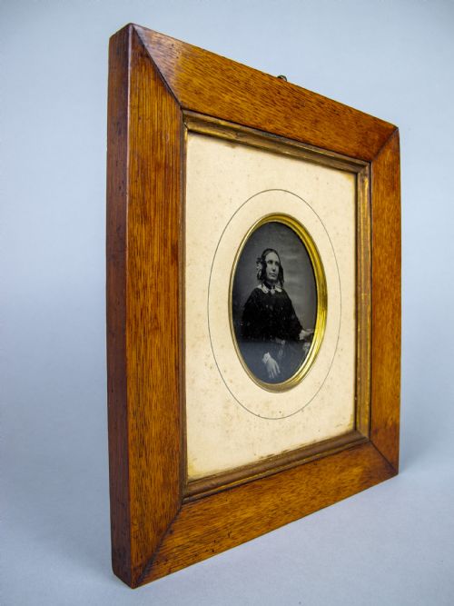 fig 2. 19th Century Daguerreotype Of A Seated Lady In Original Gilt Wood Frame.