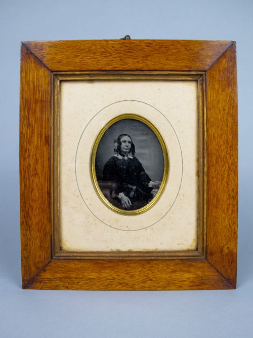 19th Century Daguerreotype of a Seated Lady in Original Gilt Wood Frame.
