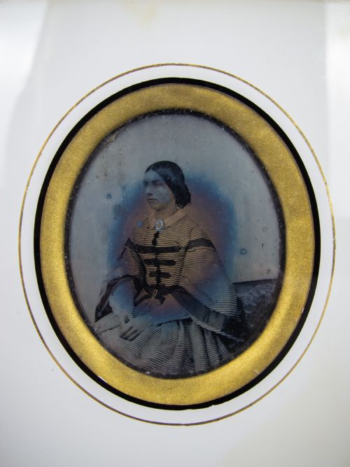 fig 2. Pair of 19th Century Daguerreotypes (Young Ladies) In Original Gilt Wood Frames