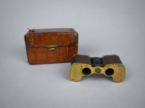 Rare Early Carl Zeiss Jena Teleater Gold Plated/leather Binoculars & Original Case, 1912.