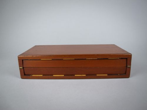 fig 1. 19th Century Victorian Mahogany Folding Travelling Chess Set (Complete), c.1890