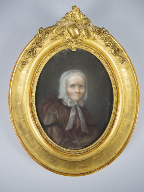 19th Century Pastel Portrait of a Seated Lady in Gilt Frame
