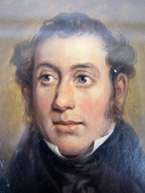 fig 1. 'Edward Cookbarn, 1848', Mid-19th Century Oil Portrait Of A Gentleman, Titled and Dated.