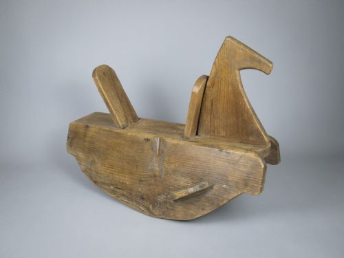 Early Victorian Folk Art Wooden Rocking Horse