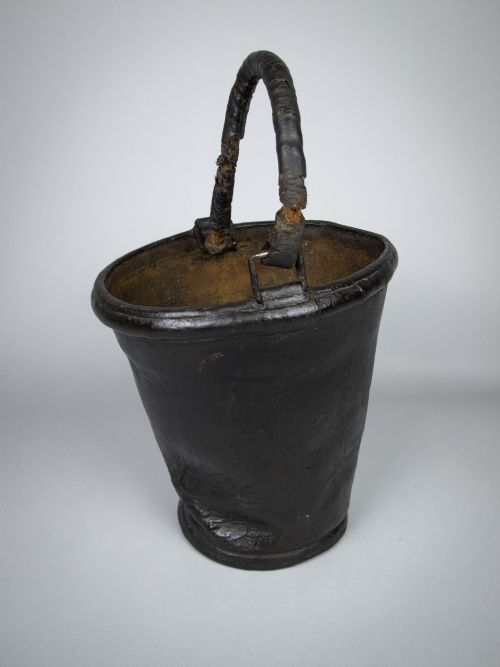 fig 1. Sculptural George III Black Leather Fire Bucket, c.1790.