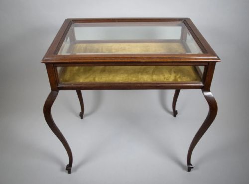 fig 1. 19th Century Oak Bijouterie Display Table With Cabriole Legs