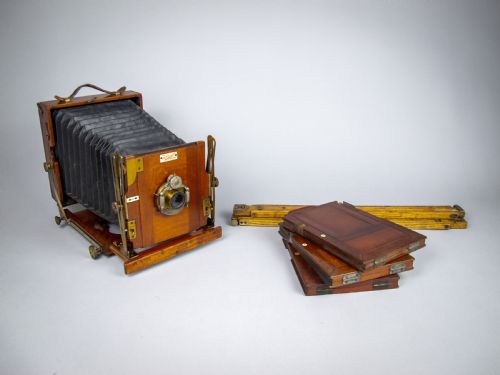 Junior Sanderson 1/2 Plate Field Camera with Plates & Tripod, C.1904