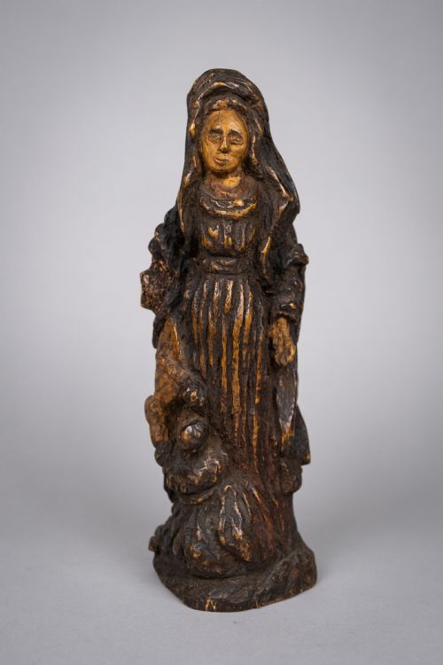 18th Century Italian Carved Wood Madonna Religious Icon / Figure