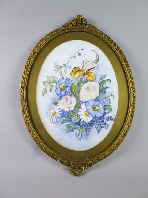 Dorrie Green - Still Life of Blue Flowers, Watercolour. C.1910
