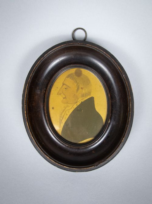 Georgian Naive Pencil & Paint Miniature Portrait of a Gentleman, C.1790