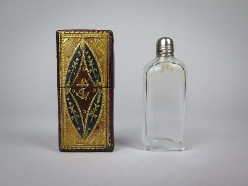 19th Century Scent Bottle in Original Tooled Leather & Gilt Case