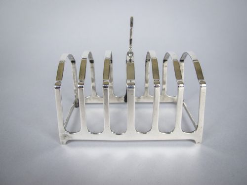 fig 1. George V Sterling Silver 7 Bar Toast Rack by Adie Brothers, Birmingham, 1926