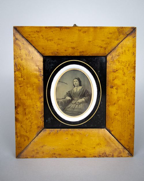 19th Century Ambrotype of a Young Seated Lady in Original Frame.