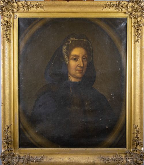 fig 1. Large 17th Century French School Portrait, Likely Anne of Austria Queen Of France.
