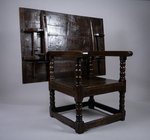 Rare Jacobean Oak Metamorphic Monk's Chair / Table, C.1620