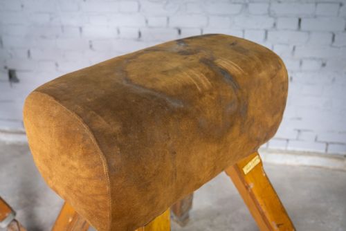 fig 5. Near Pair Of Suede Niels Larsen & Son Pommel Horses, c.1920 & 40.