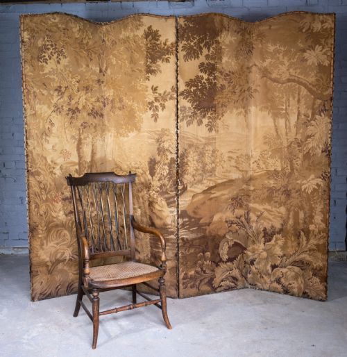 19th Century French Tapestry Four Panel Room Divider