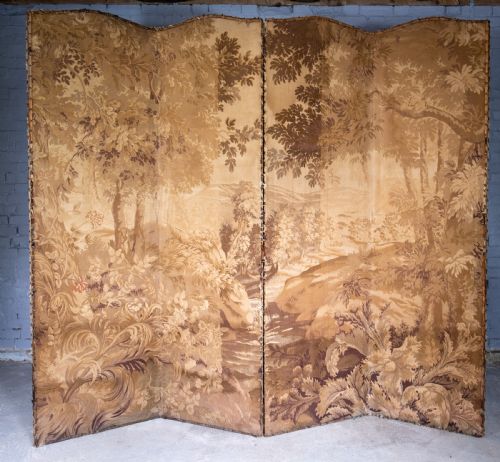 fig 1. 19th Century French Tapestry Four Panel Room Divider