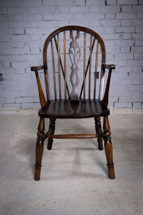 Oak & Elm Prince of Wales Feathers Windsor Chair, C.1860.