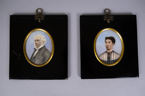 Early 19th Century Pair of Miniature Portraits (Gentleman & Lady), C.1810