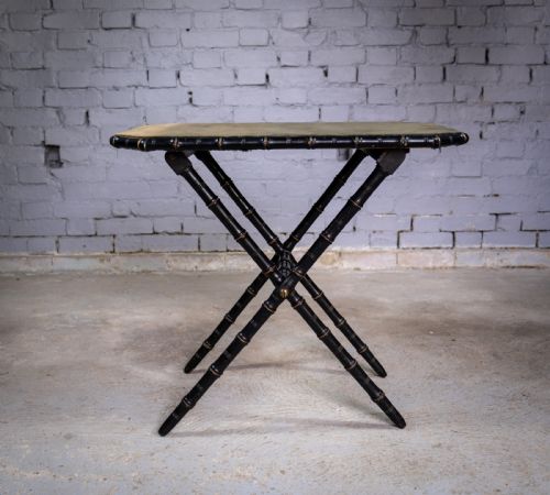 William Whiteley, London, Ebonised & Gilt Faux Bamboo Folding Table, C.1880
