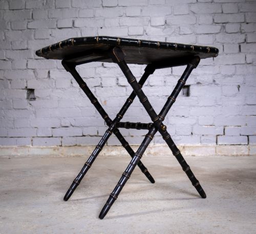 fig 4. William Whiteley, London, Ebonised & Gilt Faux Bamboo Folding Table, c.1880