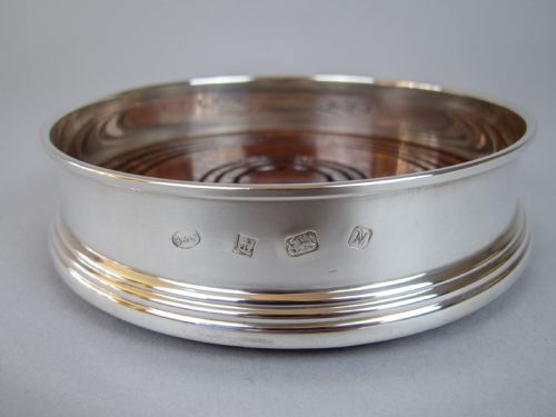 fig 1. Sterling Silver Wine Coaster by Broadway & Co, Birmingham, 1962