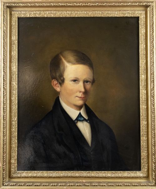 Large 19th Century Portrait of a Boy. Oil on Canvas, English School.