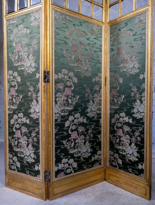 fig 2. 19th Century Giltwood & Bevelled Glass Three Leaf Folding Screen.