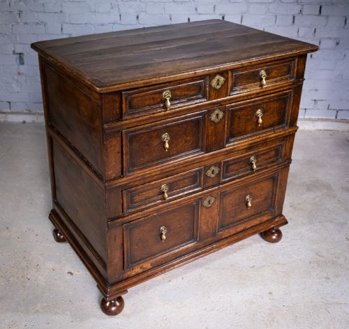 fig 1. Charles II English Oak Chest Of Drawers, c.1680.