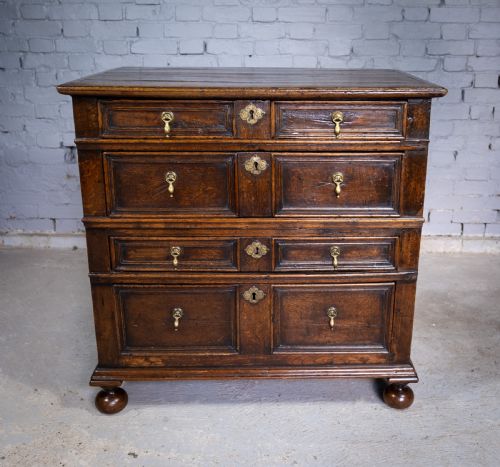 fig 2. Charles II English Oak Chest Of Drawers, c.1680.