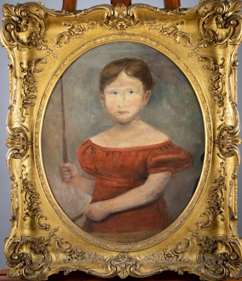 fig 2. Large Early 19th Century Portrait Of A Young Girl. English School. Oil On Canvas.